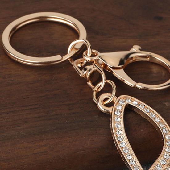 Rhinestone Butterfly Keychain Pendant Lightweight Keychain with Rotating Lobster Clasp Metal