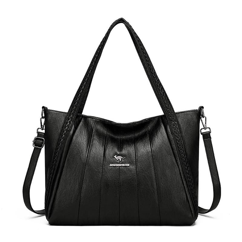 Soft Leather Shoulder Bag for Women Vintage Large Capacity Shoulder Bag