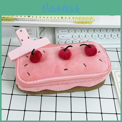 Cherry Cake Pen Case With Embroidery Design For Girls Stationery Storage