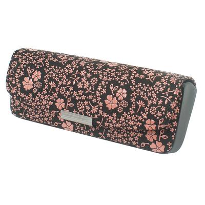 Indenya Glasses Case Black Pink Deerskin Lacquer Made In Japan Handcrafted American Blue
