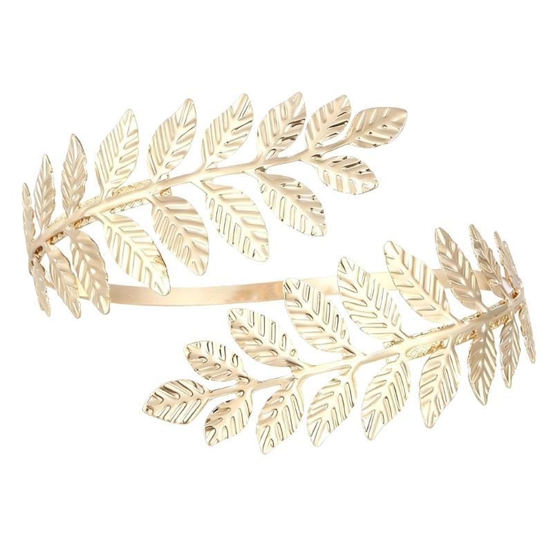 

Elegant Leaf Design Metal Arm Cuff For Women Men Comfortable Adjustable Jewelry Accessory Leaf Armband Costume Parties