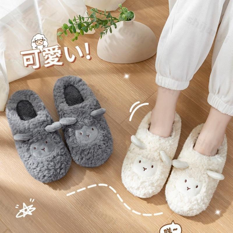 Modne Zimowe Bawełniane Kapcie Damskie Dla Pary Antypoślizgowe Ciepłe Domowe Kapcie Do Wewnątrz Pluszowe Puszyste 2025 Nowe Wygodne Kapcie Podłogowe z Jagnięcej Wełny