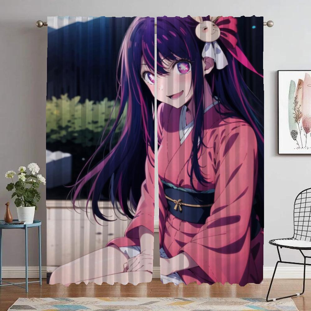 

Oshi No Ko Curtains Child Room Living Room Curtain Anti-mosquito Curtains for Camera Partition Halloween Decoration Shades Panel W50xH70cmx2pcs-CL