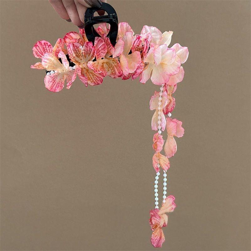 

Новый Модный Гавайский Цветок Зажим-Краб для Волос для Женщин Элегантный Марлевый Бегония Жемчуг Акула Захваты Клипсы Ювелирные Изделия Аксессуары для Волос