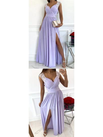 2026 Bez rukávů Krajka Záda odhalená Evropsko-americké Dámské Šaty s rozparkem na lemu