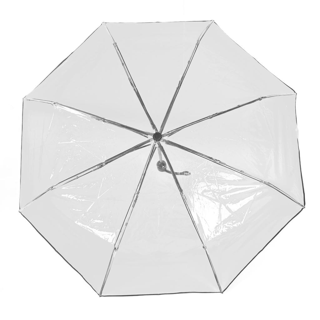 Kompakt paraply Svart Transparent Automatisk design Robust struktur Reseparaply för ryggsäck