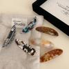 Retro Style 7.4CM Acetic Acid Oval Curved Hairpin Half Tied Ponytail Clip Spring Clip Hair Accessories