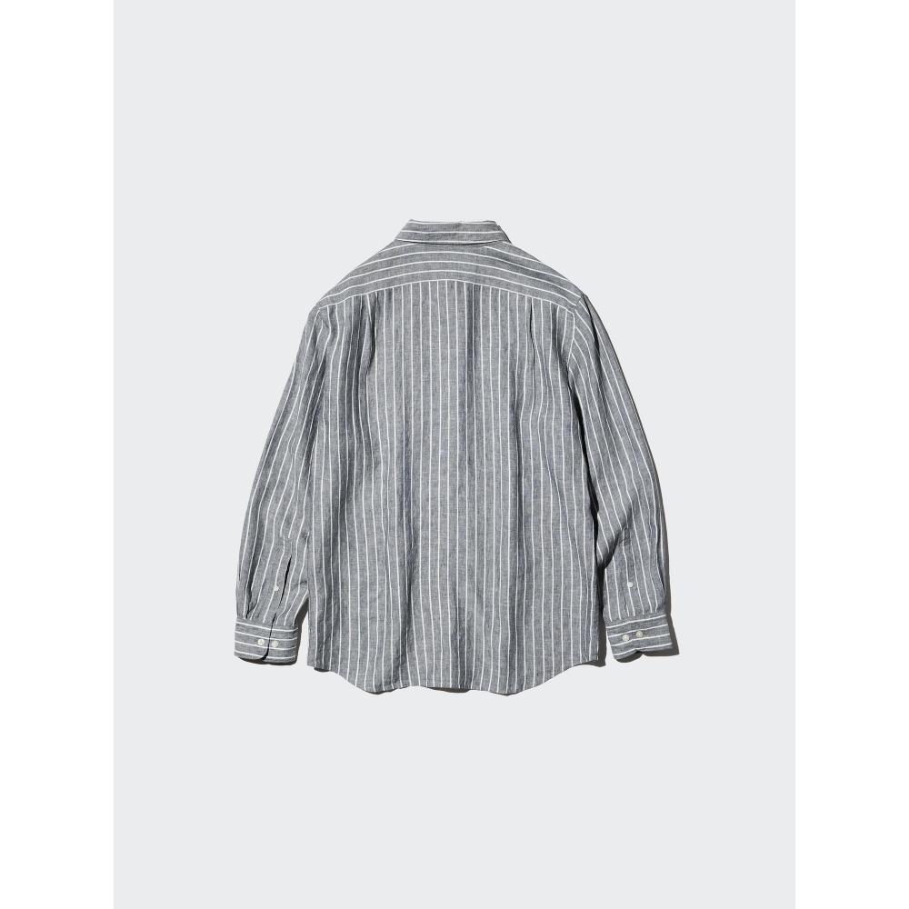 Uniqlo Premium Linen Shirt  Long Sleeve  Stripe A