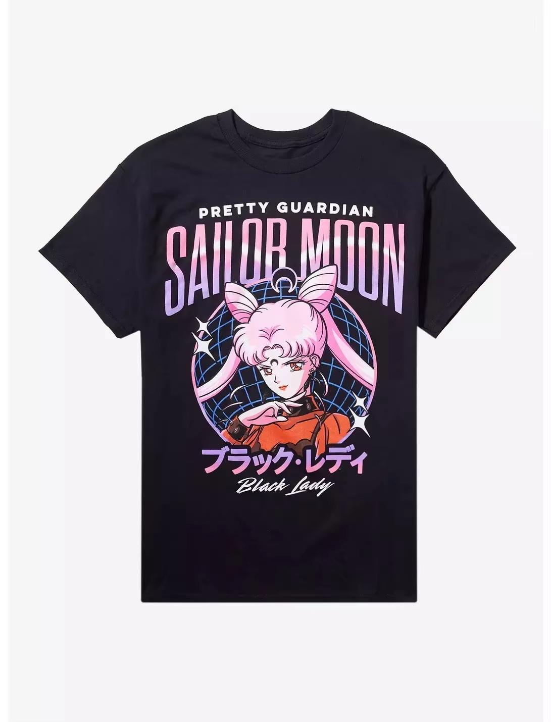 

Pretty Guardian Sailor Moon Black Lady Boyfriend Fit Girls Pure Cotton TShirt Unisex and Women Fashion Casual Short Sleeve Shirt 4XL