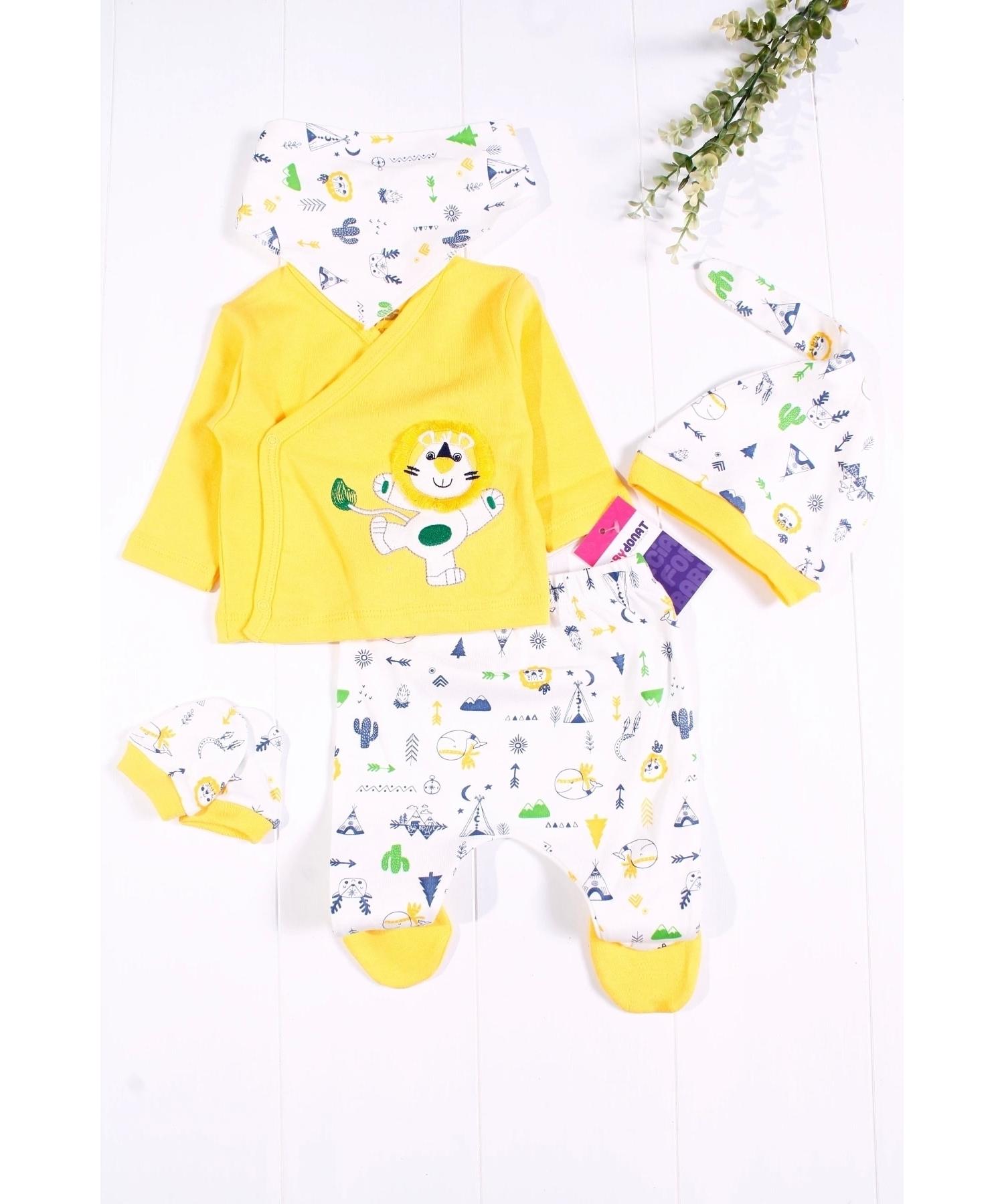 

Набор из 5 предметов для новорожденных мальчиков с вышивкой в виде льва