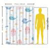 Adorable Underwater World Shower Curtain Set Cute Blue Whale Pink Octopus Design for Bathroom Decorations