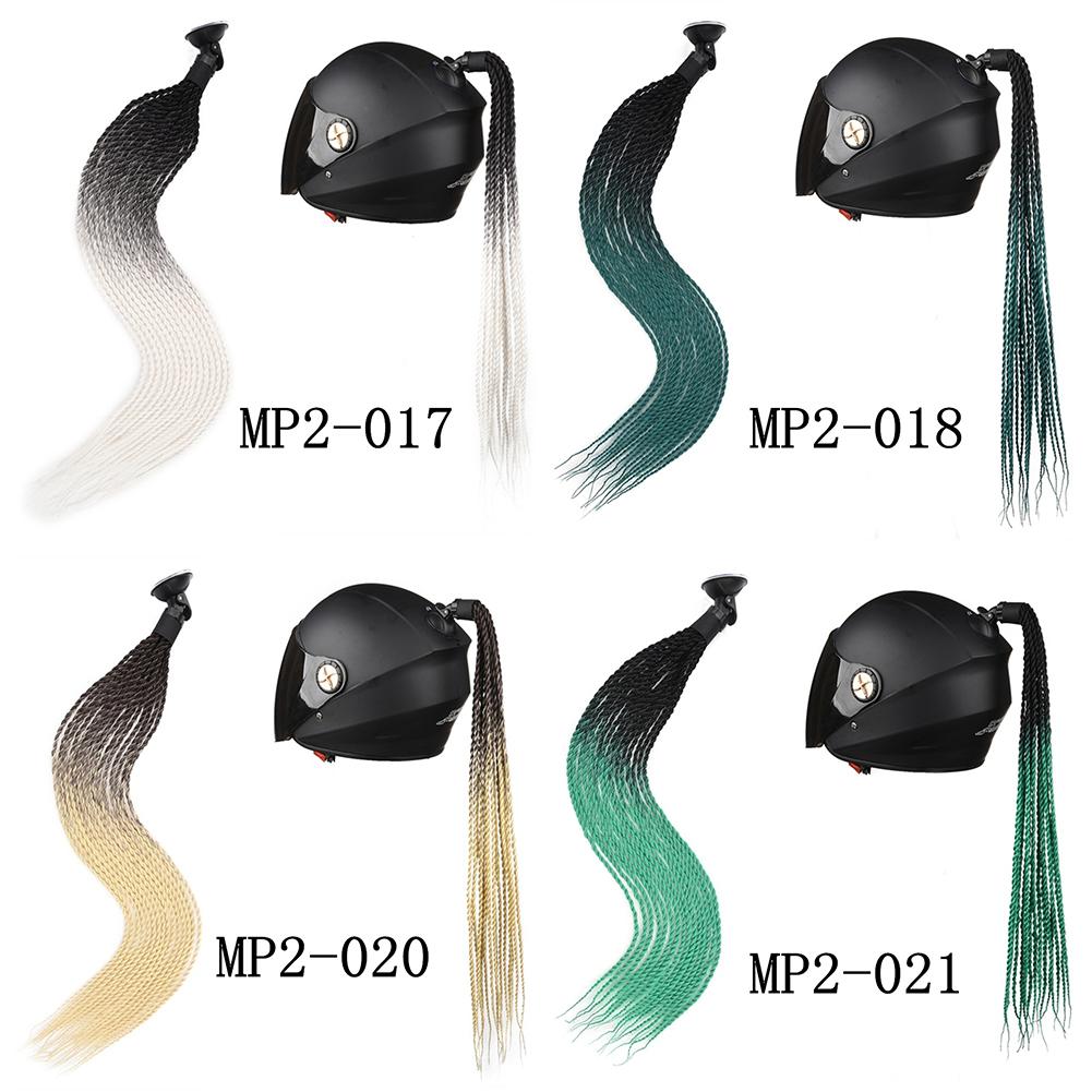 1Pc Motorcycle Helmet Braids Wig Multicolor Loose Wig Ponytail Braid Motorbike Helmet Pigtails Decoration Dual Pigtail Ponytail
