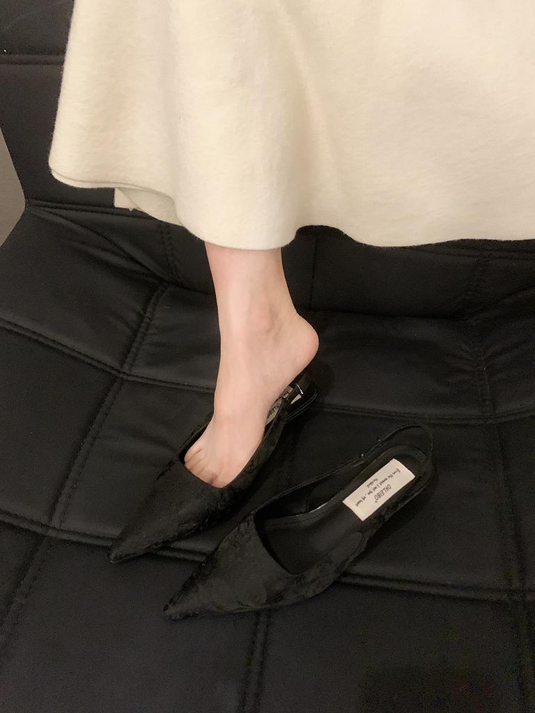 Nai Pai French Evening High Heel Retro Pointed Single Shoes Women's Shoes 2025 Summer New Chinese Beautiful Baotou Sandals