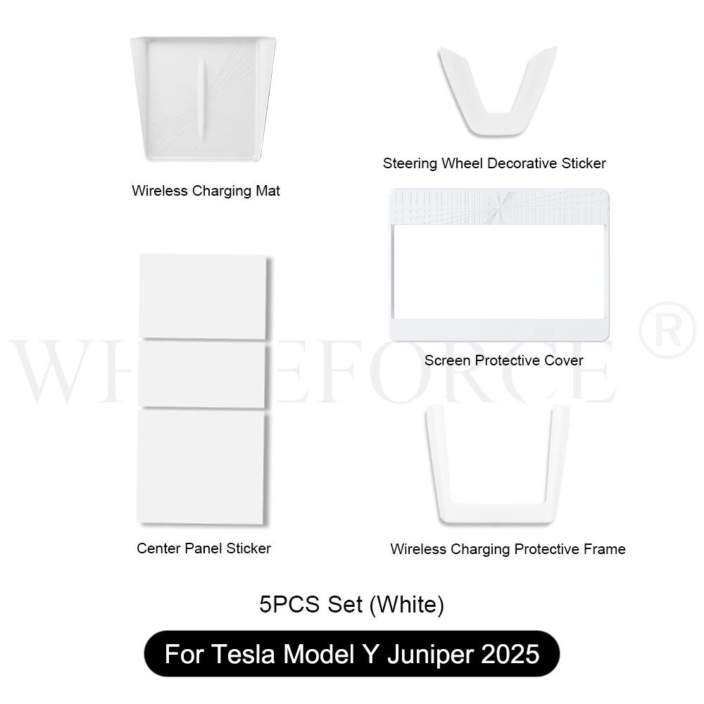 For Tesla Model Y Juniper 2025 Car Wireless Charging Silicone Pad Screen Protective Cover Center Panel Stickers Protection Frame