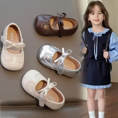 Babymädchen kleine Lederschuhe 2025 Herbst neu Baby Kinder weiche Sohle rutschfest Kleinkindschuhe Mädchen flacher Ausschnitt Einzelne Schuhe