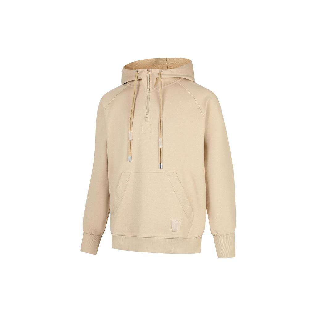 Li Ning Jackie Chan Kung Fu Series Americká Vintage Jednobarevná s Potiskem Loga Volná Mikina Unisex mikiny Hvězdicově Hnědá AWDT195-2