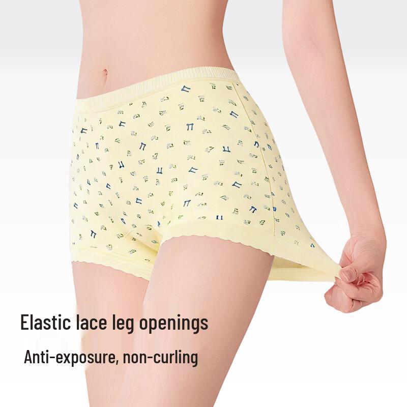 Oudifen Women's Breathable Cotton Boxer Briefs with Silk Crotch