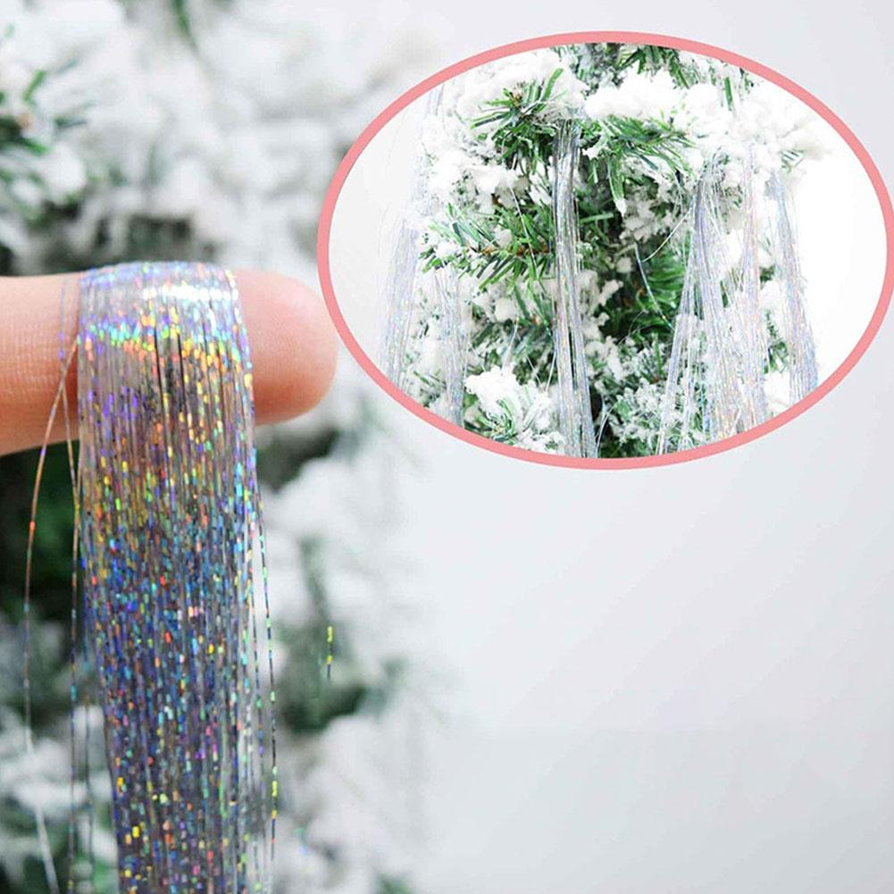 NEW 5000 Strands Icicles Iridescent Tinsel Foil Fringe Garland For Christmas Xmas Tree Decorations Party Supplies Holiday Decor