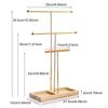 Jewelry Display Stand Holder Minimalist 3 Tier T Bar Stable Wooden Base Tabletop Organizer