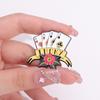 Lucky Spades Plum Block Playing Card Enamel Pins Funny Poker Chess Card Board Game Brooch Clothes Lapel Backpack Badge Jewelry