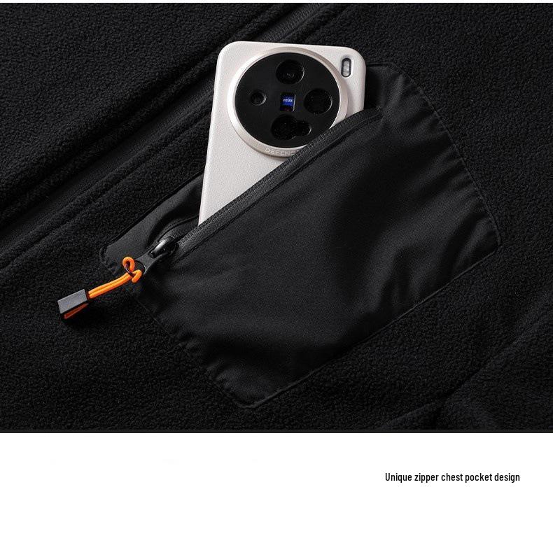 2025 Men's Windproof Fleece Jacket, Thickened Stand Collar, Warm Lining, Customizable and Available for Group Purchase