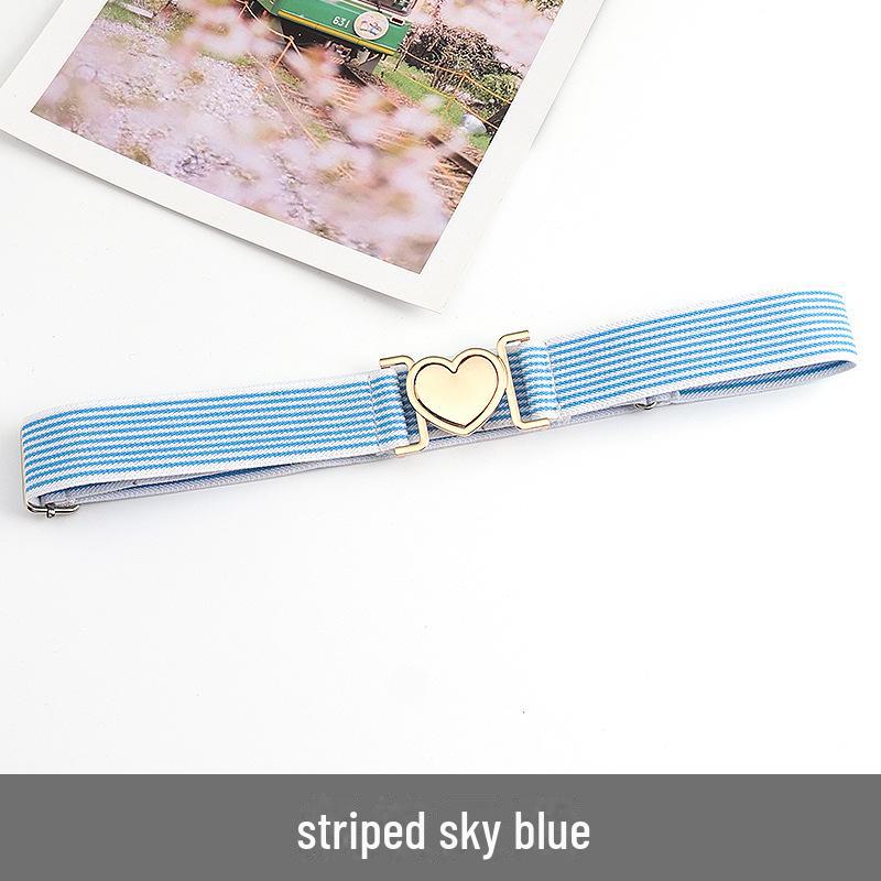 Unisex Adjustable Elastic Braided Canvas Belt with Alloy Buckle