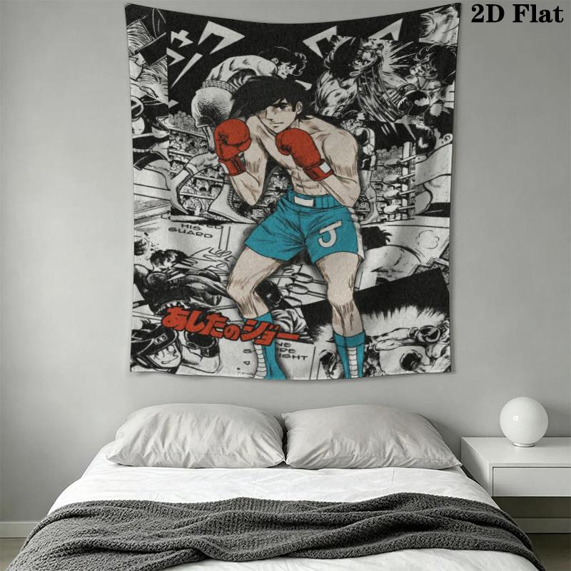 Ashita No Joe Wall Tapestry Aesthetic Wall Hanging Printed Fabric Blanket Decorative Tapestries for Bedroom Living Room Home Decor