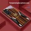 Wood Grain Snake For Samsung Galaxy A15 5G 54 4G 51 50 24 35 90 71 12 51 53 52S 80 22 34 Black Tempered Glass Phone Case