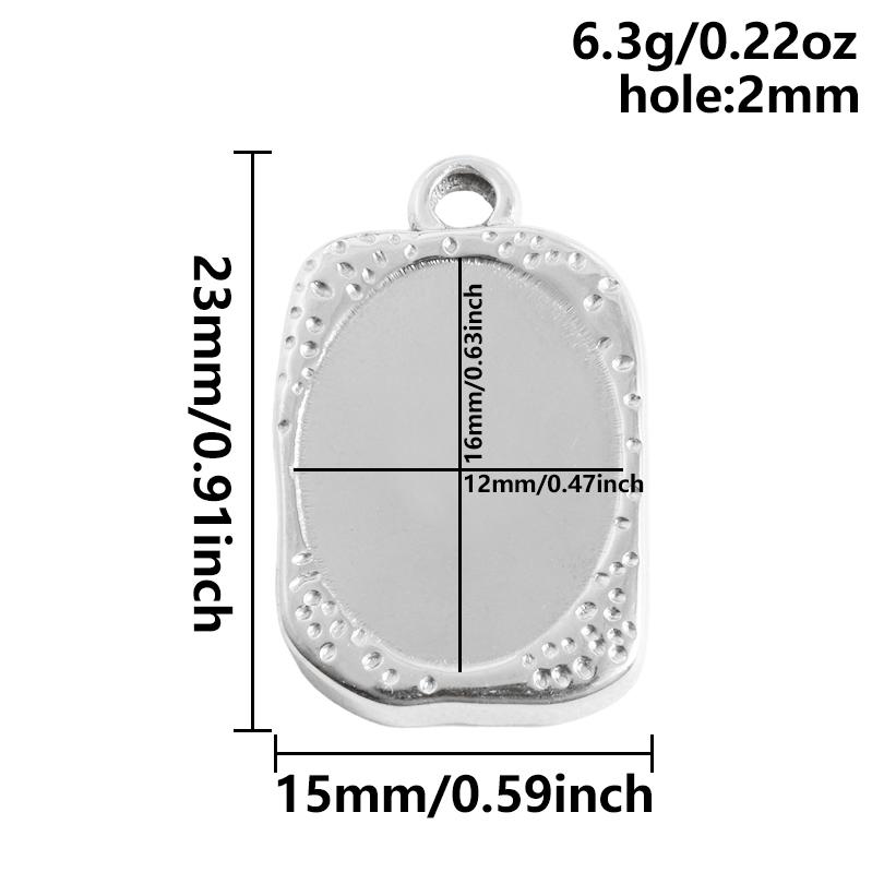 6 Stück Nicht verblassend Oval Quadrat Herz Anhänger Leere Tablett Basis Fassungen DIY Schmuckherstellung Zubehör Edelstahl Anhänger Charm Großhandel