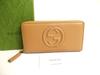 Authentic Interlocking G Black Leather Round Zip Long Wallet #a846  Refurbished