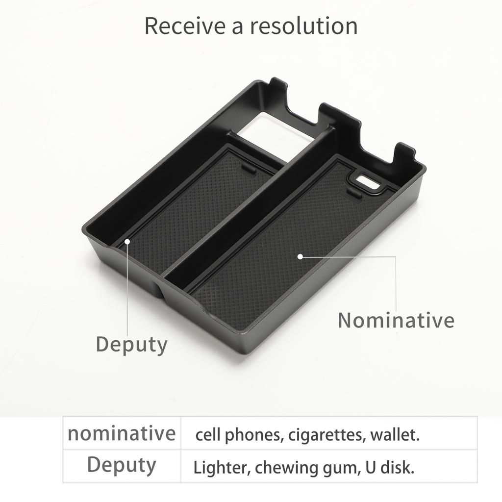 for BYD Han Center Console Armrest Storage Box Car Central Tray Organizer Accessories Tidying Black ABS+PVC