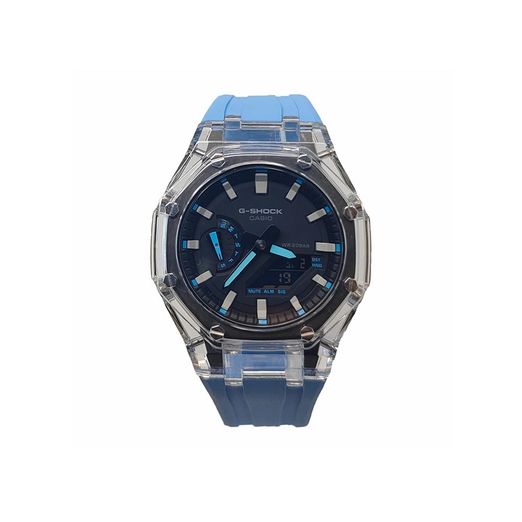 CASIO Men Liquid Crystal,Analog Dual Display Series Black Watch GA-2100-1A1(Watch3--)