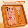 Cherry Bow Pattern Magnetic Lanyard Phone Case For iPhone 17 Pro Max 16 15 14 13 Pro Max For Magsafe Wireless Charge Hard Cover