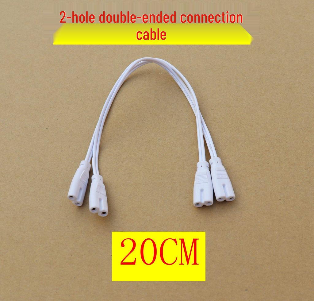 LED Tube Connector: T4/T8/T5 Extension Cord with Double Plug Adapter for Fluorescent Lamp Holders