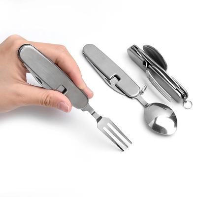 Multi Tool Portable Picnic Camp Spoon Fold Spork Fork Flatware Tableware Knife Cutlery Bottle Can Opener Multitool Outdoor