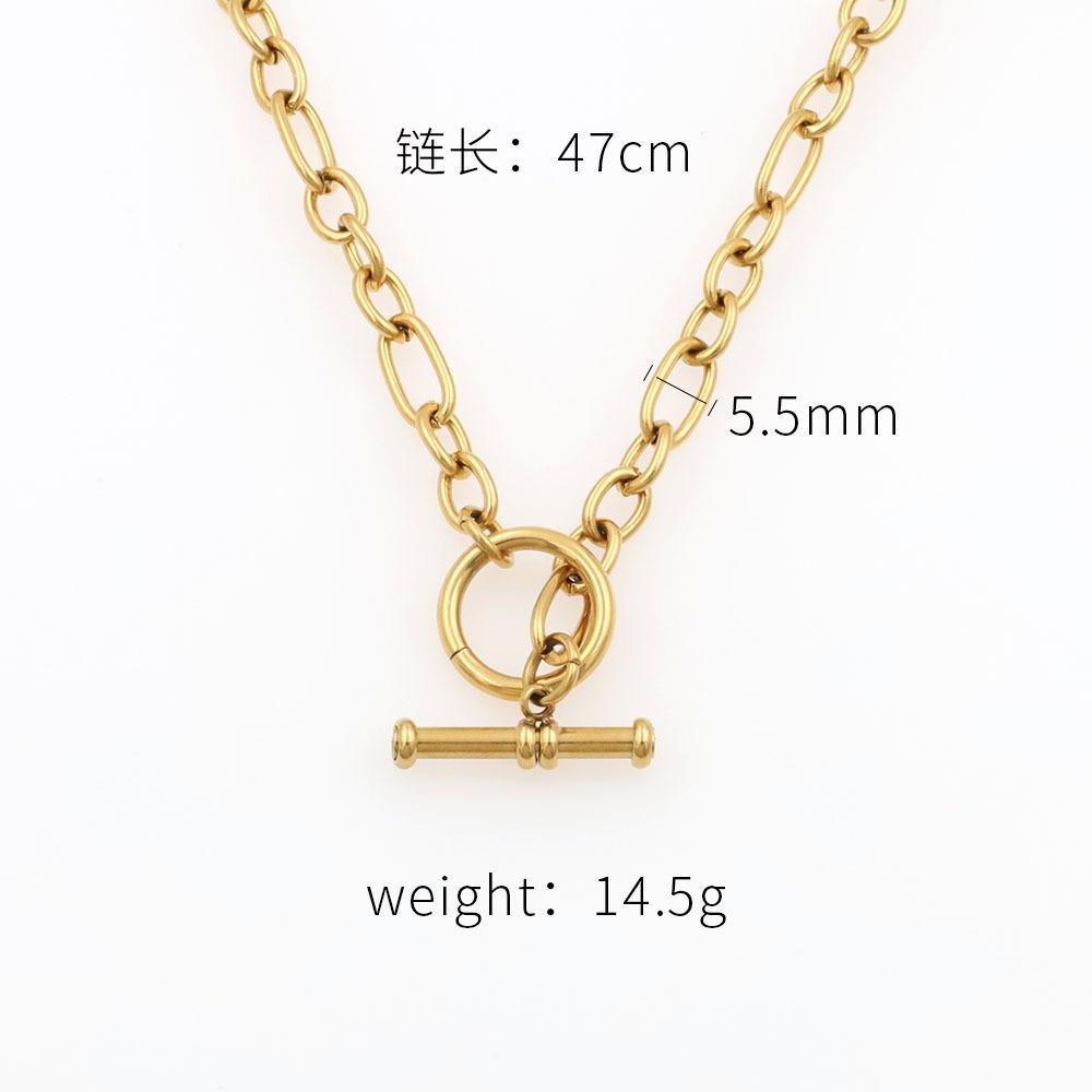 18K Золотая Стальная Титановая Цепочка на Ключицы Высококачественная Модная Застежка-ОТ Цепочка-Крест Ожерелье Женское