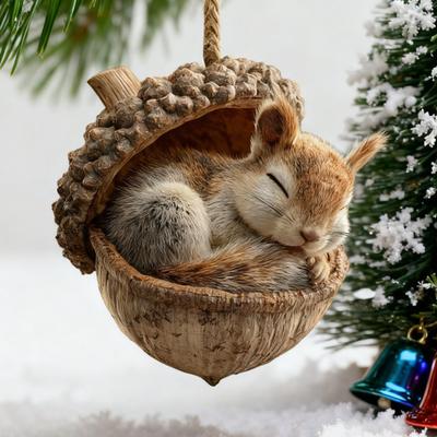 12Pcs Woodland Animal Acrylic Ornaments 2D Printed Christmas Tree Decor Forest Theme Holiday Hanging Pendants