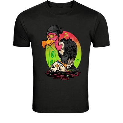 Punk Geier Schädel DJ T-Shirt - Rockmusik Dunkler Vogel Grafik T-Shirt