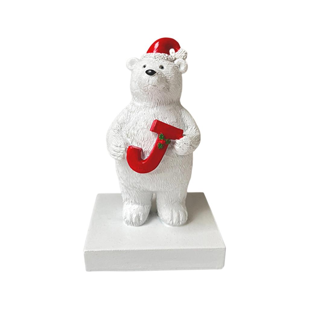 Christmas Bear Statue Resin Crafts Holiday Party Decorations Home Desktop Ornaments