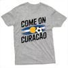 Come on Curacao Flag Soccer Ball Graphic T Shirt Vintage Distressed Print Sports Fan Supporter Casual Streetwear Football Tees