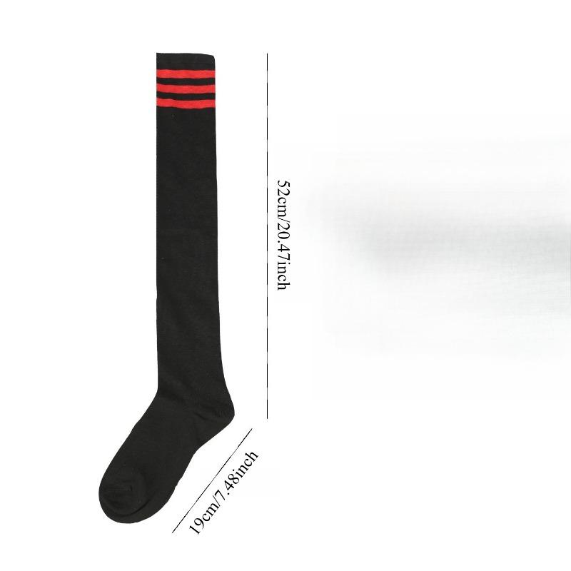 1PAIR casual three-bar knee socks dance versatile stockings jacquard breathable high tube women's socks