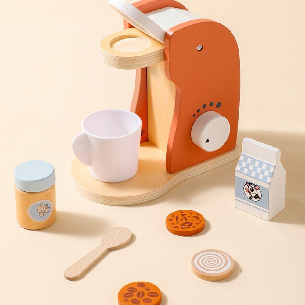 Blender Simulation Wooden Coffee Machine Montessori Interactive Kitchen Pretend Play Early Learning Exquisite