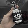 Crystal Rhinestone Key Cover Metal Hook Remote Key Bag Keychain Accessories Key Storage Solution
