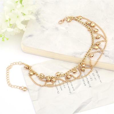 SCIONE Feet Bracelet de cheville à pompon et cloche pour femme, style bohème sauvage et tendance, style européen et américain