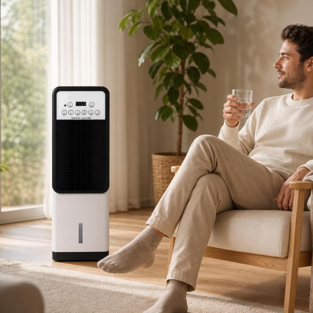 Bladeless Column Fan with remotes Control Digital WaterBased Climate Device for Families,