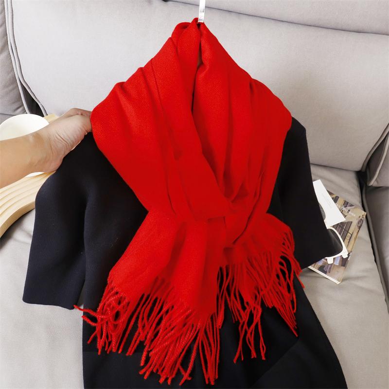 New 29 Color Winter Scarf For Women Long Warm Cashmere Scarves Solid Lady Shawl Wrap Hijab Female Pashmina Bandana Head Scarfs