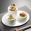 French High-End Western Food Molecular Cuisine Dim Sum Plate White High-Footed Artistic Conception Dish Tableware Cylindrical Plate Hotel Table