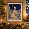 Seasonal Handmade Ornaments Christmas Faux Pearl Art Kit, DIY Church Painting Jesus Decorations for Home Holy Family Wall Decor Craft Kit Adults,