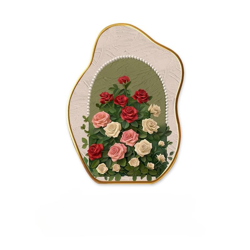 

Vintage Pearl Rose Wall Clock Elegant Home Decor Retro Art Piece for Desktop золотистый