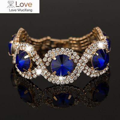 Top Verkauf Frauen Luxus Armbänder & Armreifen Großhandel Strass Frau Mode Armbänder Armreifen Hochzeit Geschenke # B002
